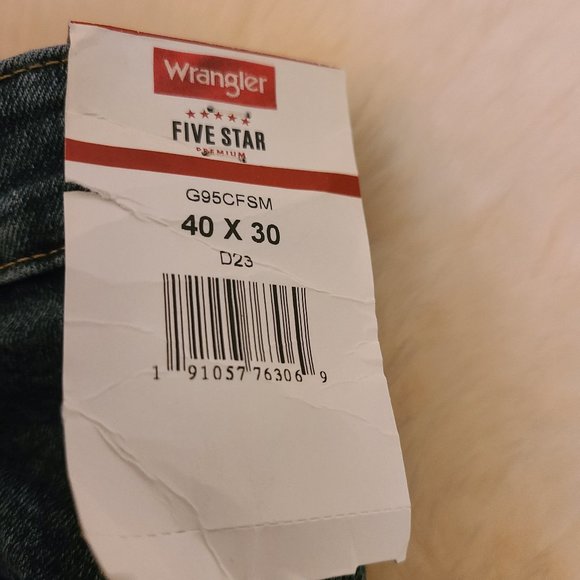 Wrangler Performance Series Straight Leg Jeans 40 x 30 NWT - Picture 6 of 7